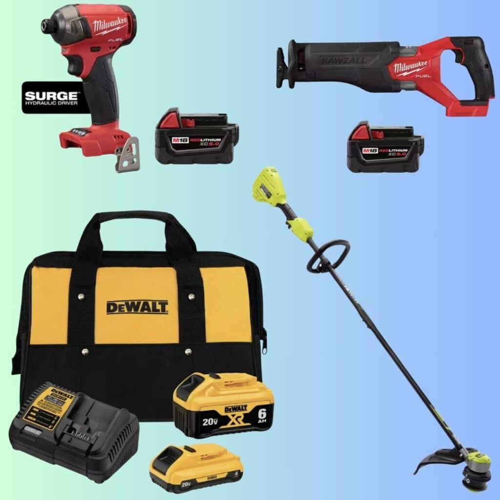 tools, power tools, Milwaukee, DEWALT, RYOBI, RIDGID