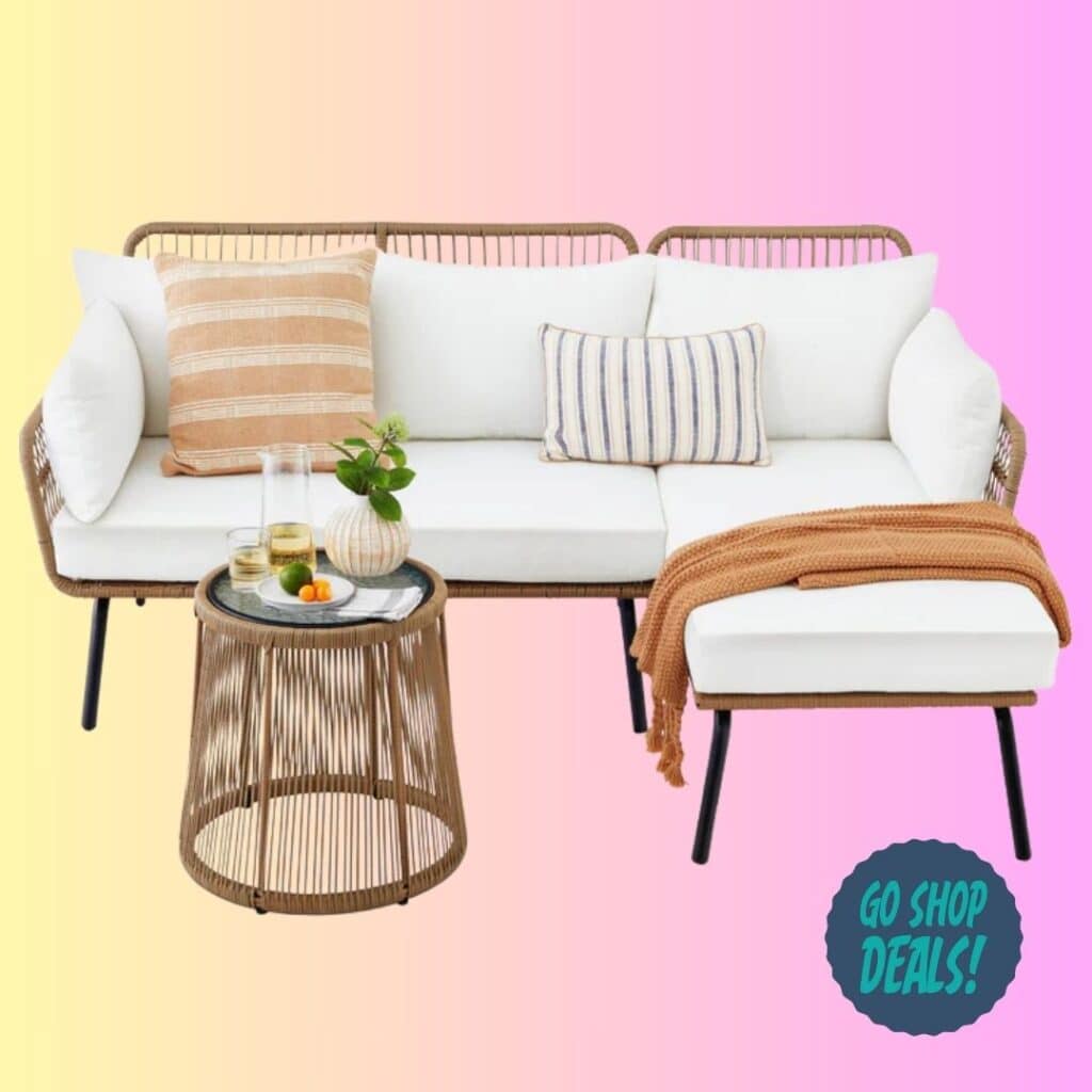 $299.99 Wicker Patio Sofa Set | Reg. $1,000! 1 Wicker Patio Sofa Set