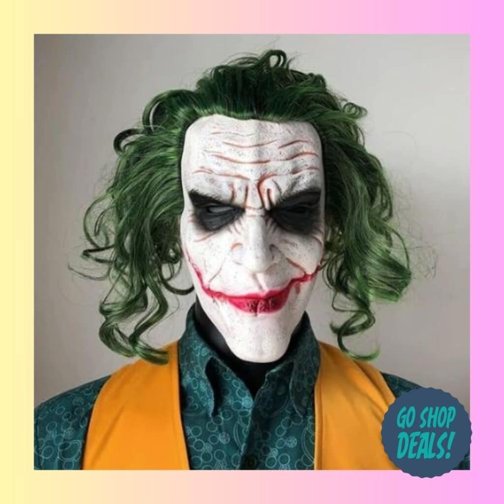 Joker Halloween Mask with Hair