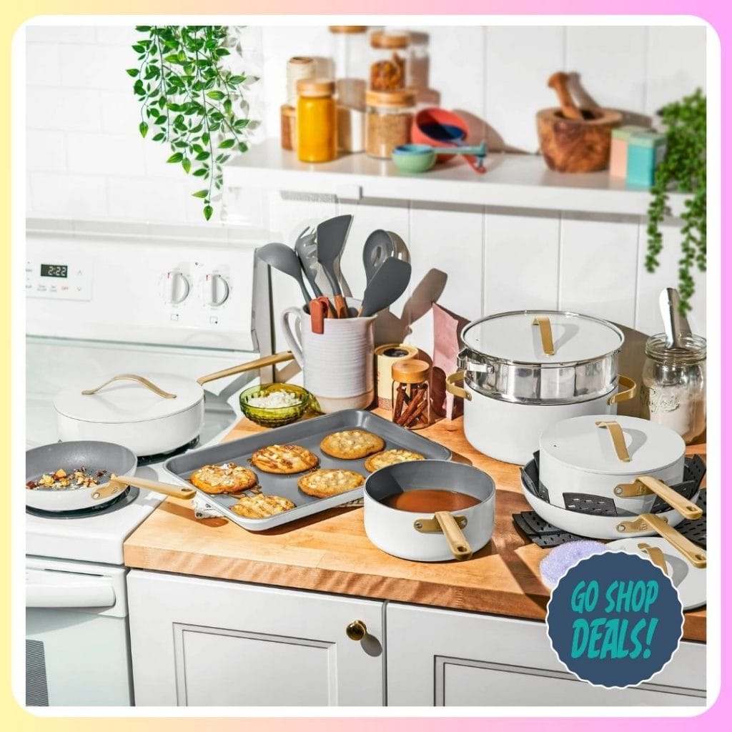 22-Pc Beautiful by Drew Barrymore Cookware Sets Just $98! 1 Walmart Beautiful Cookware Sets