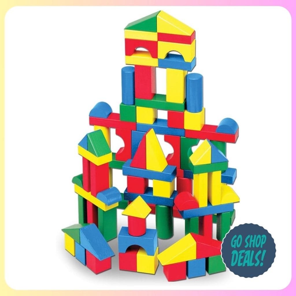 100-Pc Melissa & Doug Wooden Building Blocks Set Just $10! | Reg. $28 1 Melissa and Doug Wooden Block Set