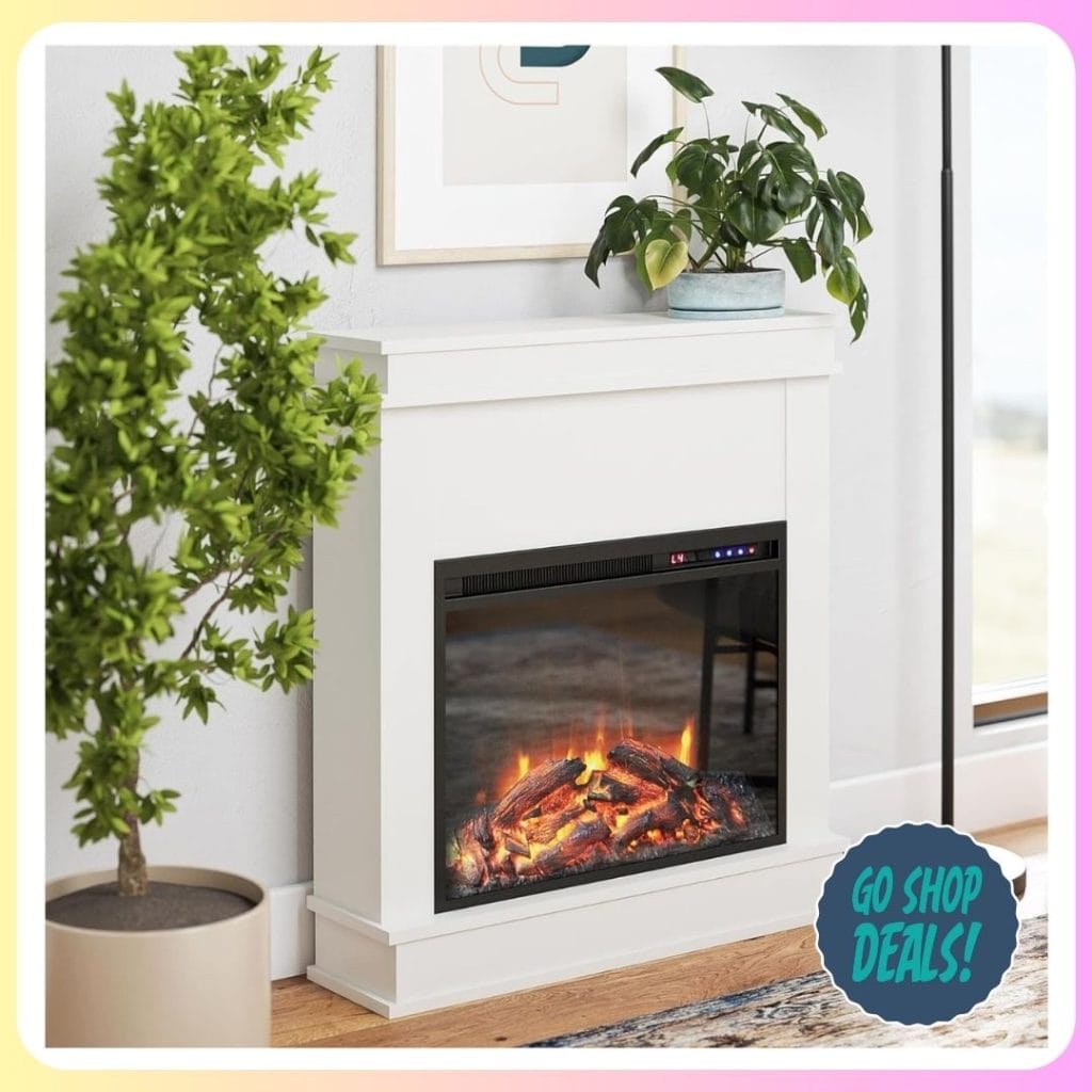 Electric Fireplace with Mantel