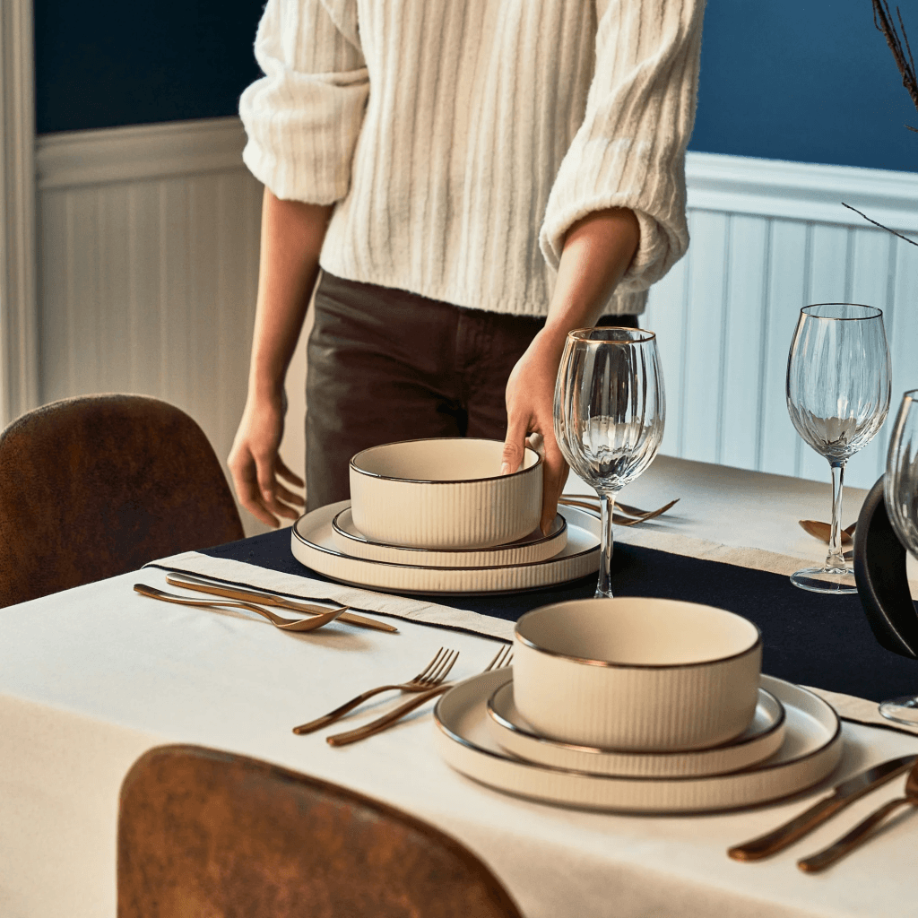 12-Pc Thyme and Table Stoneware Dinnerware Set