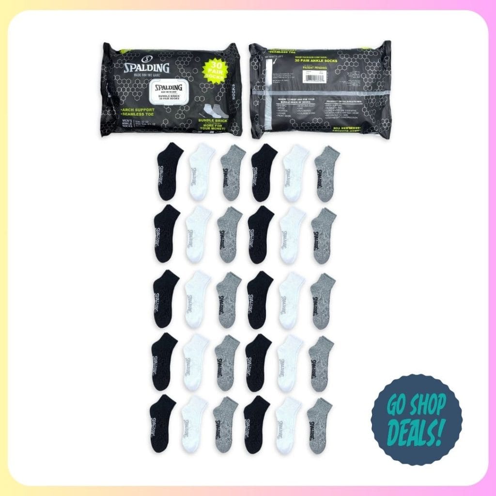 Walmart 30-Pk Men's Spalding Socks