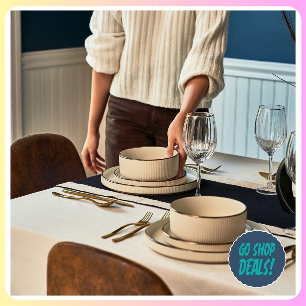 12-Pc Thyme & Table Stoneware Dinnerware Set Just $24.98! 1 12-Pc Thyme and Table Stoneware Dinnerware Set