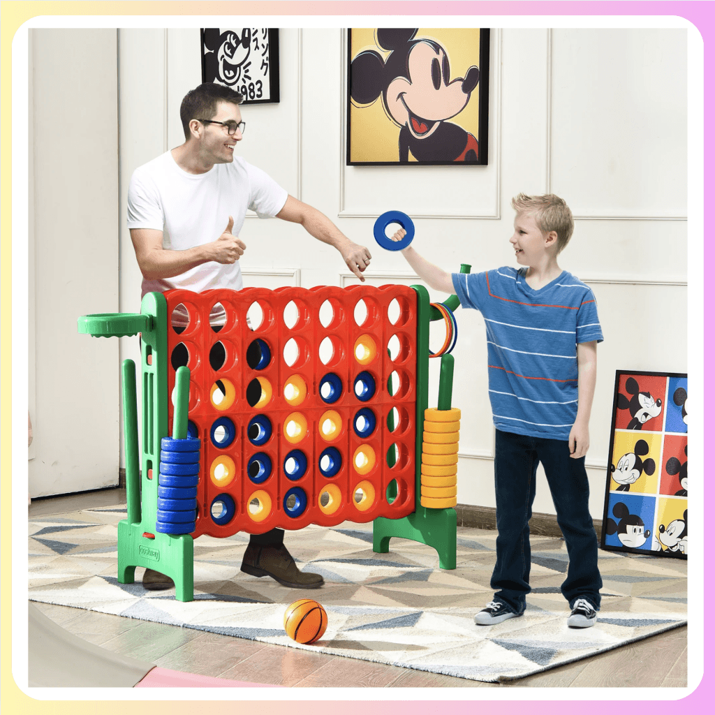 $59.99 4-in-a-Row Giant Game Set | Reg. $139! 1 Costway 4-in-a-Row Game Set