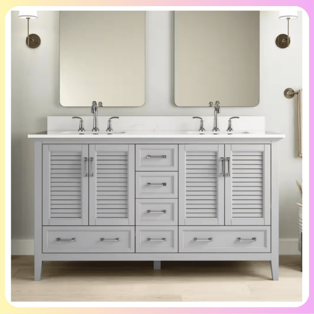 $379 Double Sink Bath Vanity at Home Depot Today Only! | Reg. $1,489 1 Home Depot Double Sink Bath Vanity