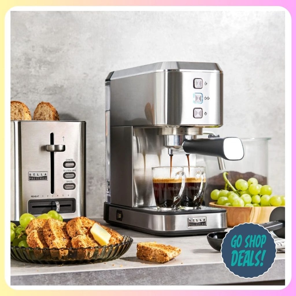 Today Only! $69.99 Bella PRO Slim Espresso Machine | Reg. $150