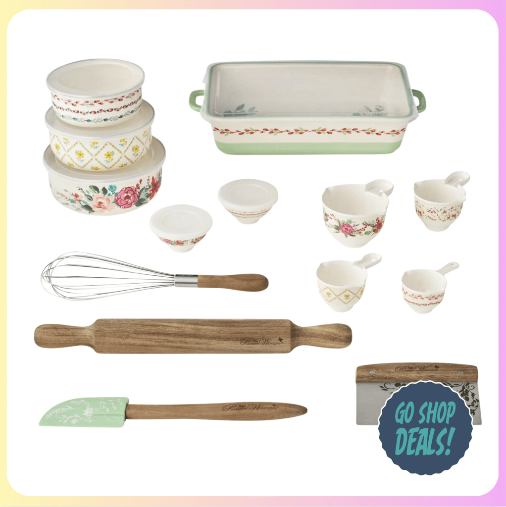 20-Pc The Pioneer Woman Bakeware Set Just $24.88! | Reg. $70 1 Pioneer Woman Bakeware Set