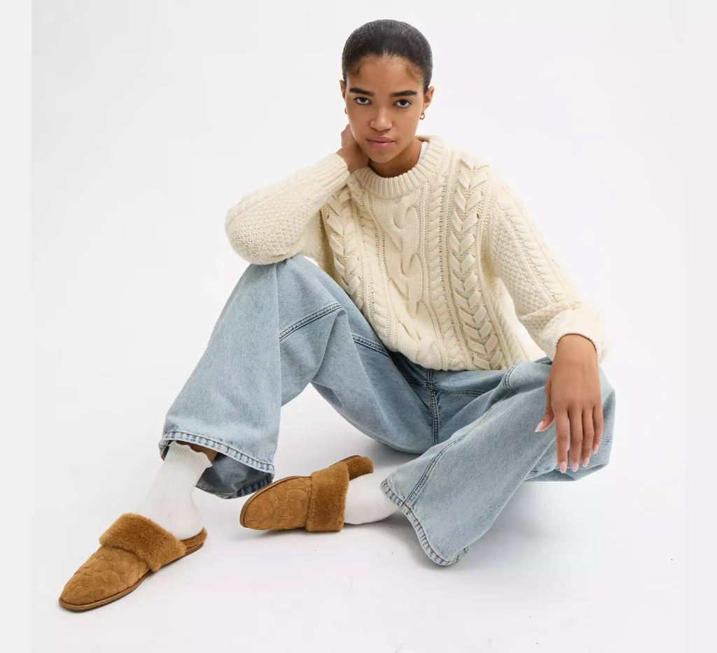 Coach Sherpa Suede Mules