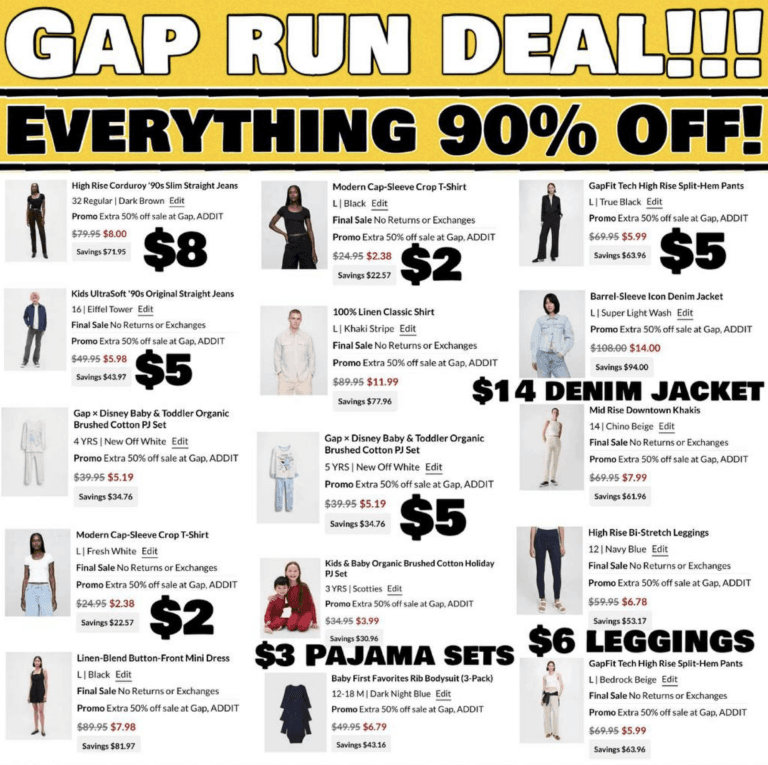 Up to 90% Off GAP Clearance Sale! | Tons of Deals From Just $2 4 GAP Clearance
